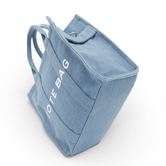 BNWT Brand New Iconic Light Denim Top Handle Convertible Tote Bag - Picture 4 of 5